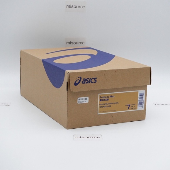 NEW ASICS Trabuco Max Trail Running Shoes 1012A901-003 Black/Coral - Picture 10 of 12